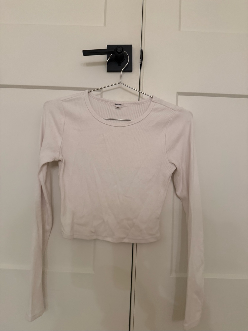 Garage Long Sleeve Crewneck Top in Light Pink